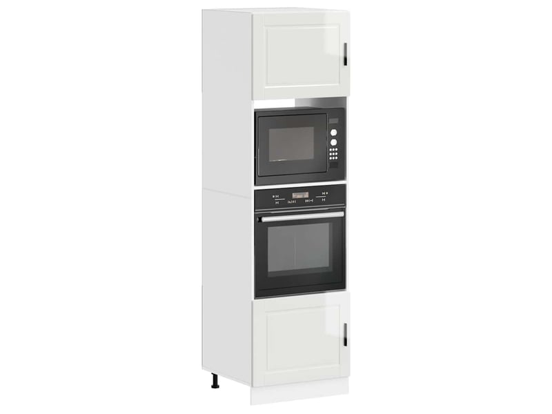  Meuble de rangement, armoires de four porto blanc brillant bois d'ingénierie  - Conforama B