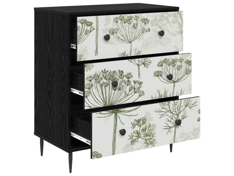  Commode chambre, meuble de rangement gotha impression d'arbre vert 66 x 36,5 x 76 cm  - Conforama C