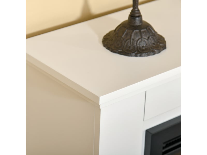  Cheminée électrique grande taille 2000 w effet flammes led minuterie température luminosité réglables télécommande fournie blanc  - Conforama W