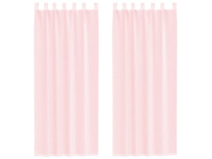 Lot de 2 rideaux en voile, voilages avec boucles rose clair 140x260 cm cf44319