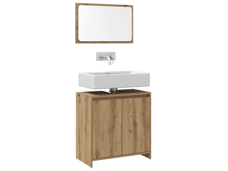  Ensemble de meubles salle de bain 2 pcs bois d'ingénierie cf63917  - Conforama C