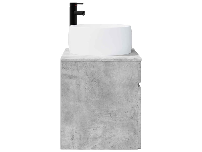  Meuble de lavabo mural, rangement salle de bain gris béton 49x44.5x66 cm  - Conforama C