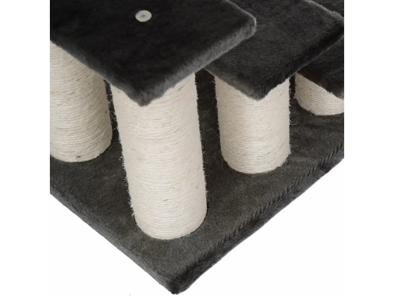  Escalier 3 marches 45x35x34 cm – gris foncé – revêtement en tissu peluche antidérapant  - Conforama D