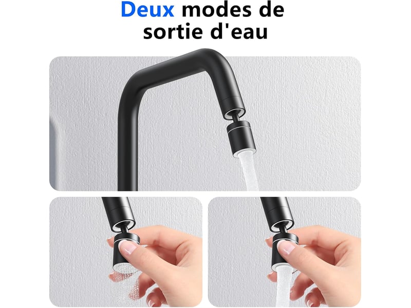  Pointe rotative double fonction aérateur, mousseur économiseur lavabo cuisine  - Conforama C