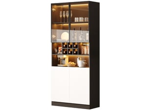 Vitrine coloris bicolore 3 étagère(s) <strong>WISHDOR</strong> <strong></strong> - 80 cmx180 cm