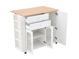Îlot de cuisine mobile avec plateau rabattable 110 cm evryae