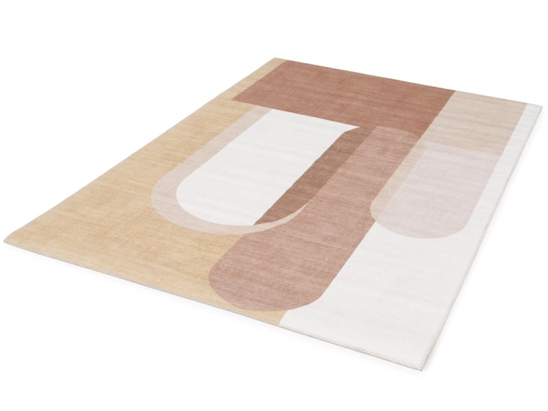  Bobochic tapis poils ras nadine motif abstrait orange 120x160 NADINE - Conforama A