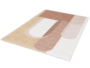 Bobochic tapis poils ras nadine motif abstrait orange 120x160