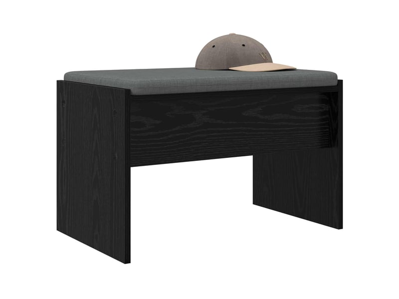  Banc d'entrée, banc interieur avec coussin chêne noir 63x38x40 cm  - Conforama C