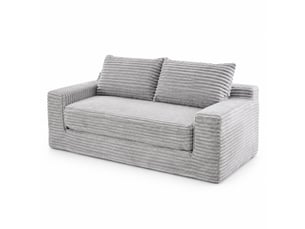 Canapé droit convertible <strong>MODENVIE</strong> <strong></strong> 2 places Velours côtelé gris