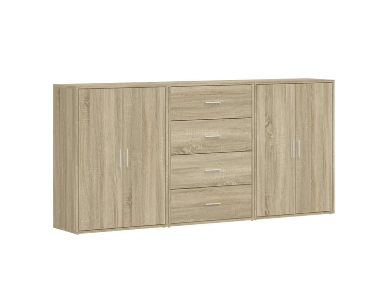 Buffets 3 pcs - bahut - meuble de rangement chêne sonoma 60x31x84 cm bois d'ingénierie  - Conforama A