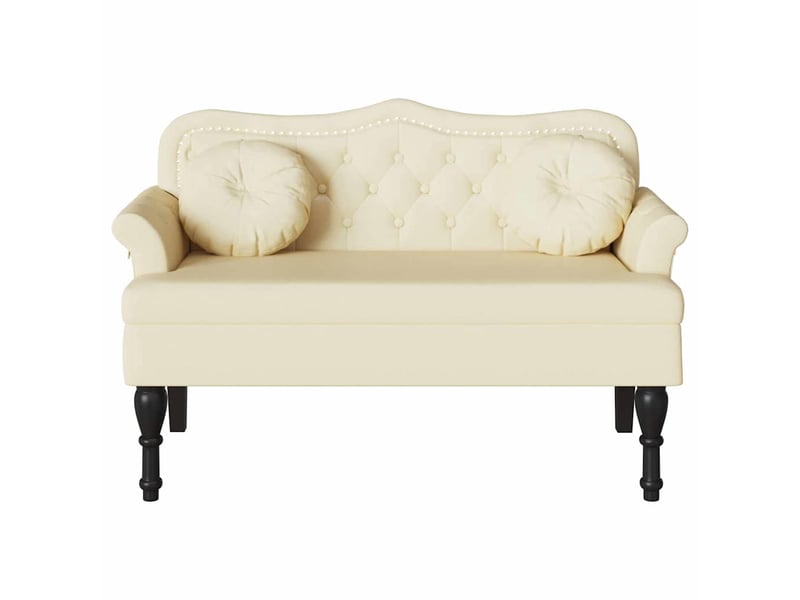 Banc chesterfield, canapé 2 places crème 120,5x65x75 cm simili cuir - Conforama D