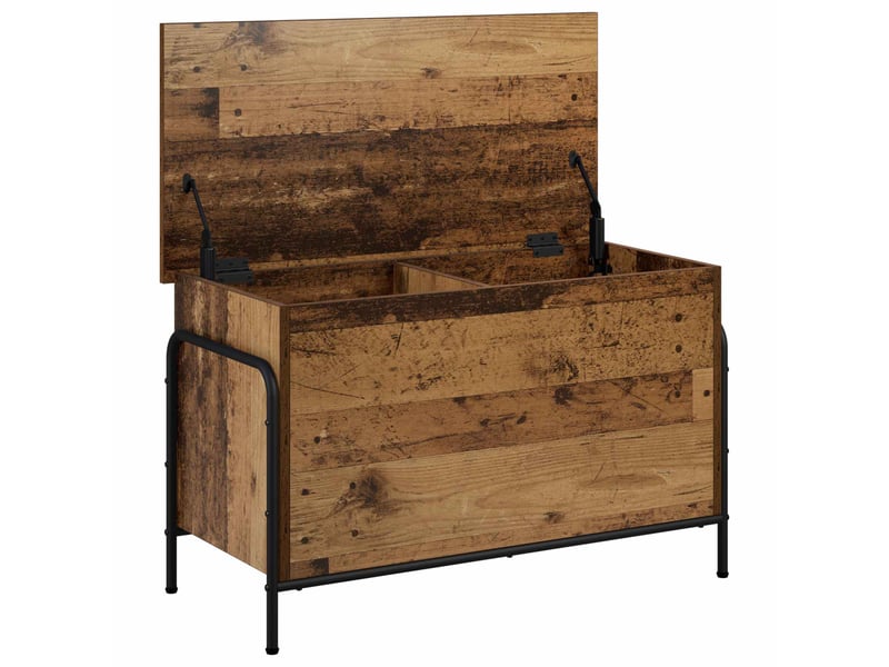 Boîte de rangement, coffre de rangement bois ancien 80x40x49,5 cm shl75558  - Conforama C