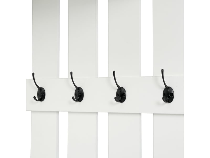  Vestiaire d'entrée avec banc 6 portes 2 tiroirs 4 crochets blanc 110x37x180 cm N657P32159798W - Conforama D