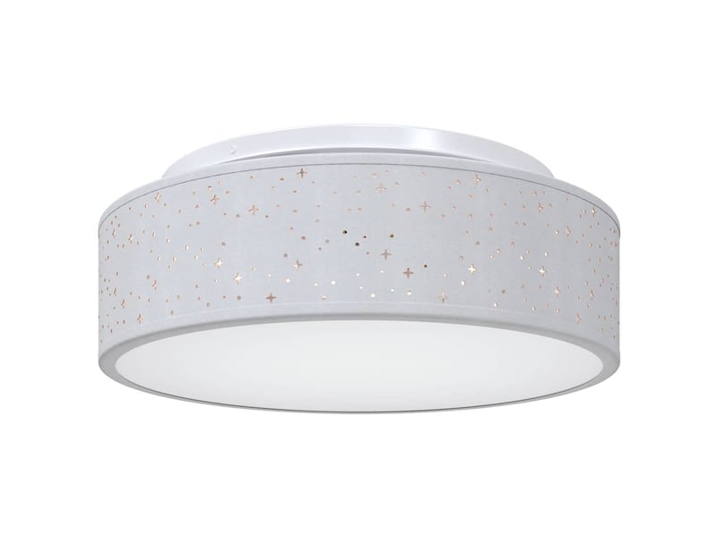  Lampe de plafond, plafonnier gris 38x38x13,5 cm tissu shl64591  - Conforama A