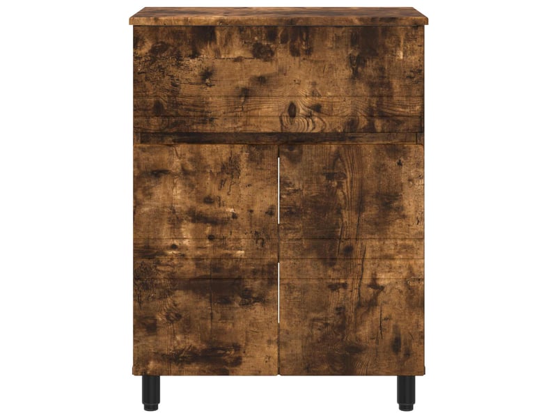  Unité de vanité de salle de bain, meuble de rangement chêne fumé 60x35x80 cm  - Conforama E