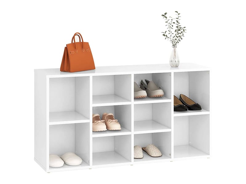  Banc à chaussures, meuble à chaussures blanc 103x30x55 cm bois d’ingénierie  - Conforama C
