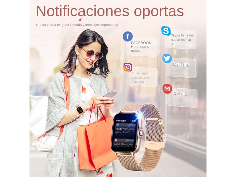  Montre connectée pour femme, permet de passer et de recevoir des appels, 28 modes sportifs.  - Conforama C