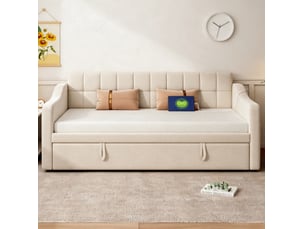Lit banquette 90x190 cm VIVRYN coloris beige