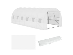 Film de remplacement pour serre de 6 x 3 x 2 m, robuste, indéchirable, 12 fenêtres, porte, film seul, vert