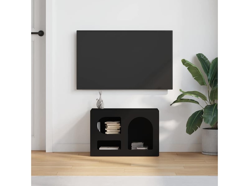  Meuble tv - banc tv - meuble de rangement elst 60 x 35 x 40 cm noir bois d'ingénierie  - Conforama D