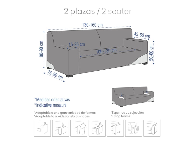 Housse de canapé 2 places apollo c05  - Conforama D