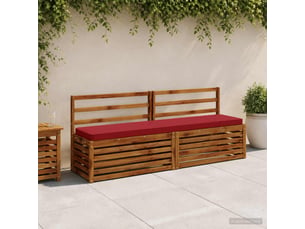 Lot de 2 coussins de banc, coussins d'assise vught 100 % polyester bordeaux cf57907