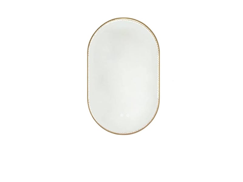  Meuble de salle de bain suspendu 61 x 46,5 cm - blanc - vasque et miroir led antibuée réglable  - Conforama D