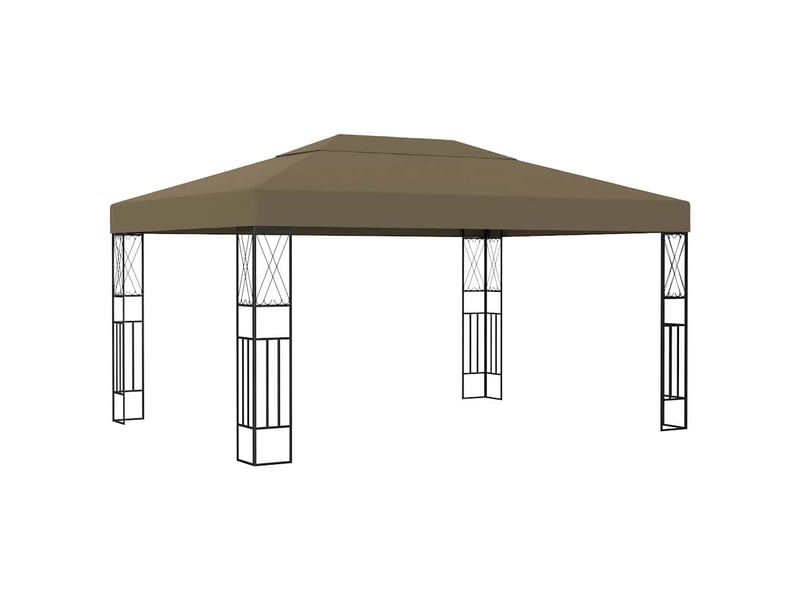  Tonnelle avec guirlande lumineuse à led 3x4 m taupe tissu cf62470  - Conforama C