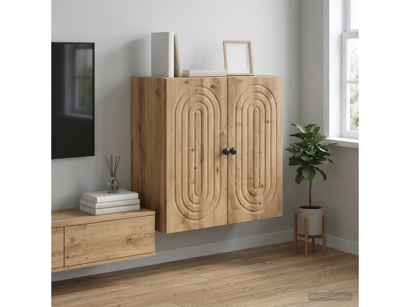  Armoire murale salon, meuble de rangement 59 x 31 x 60 cm bois d'ingénierie shl4706  - Conforama B