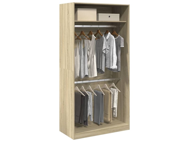  Garde-robe chambre, armoire de rangement chêne sonoma 100x50x200 cm aggloméré shl9798  - Conforama B