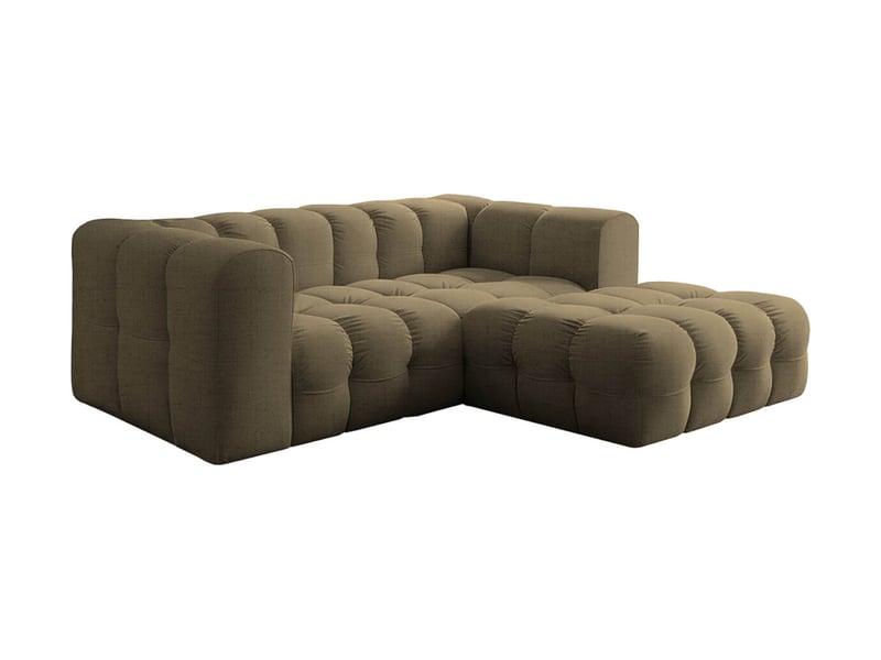 Canapé d'angle droit miloe mini 3 places en tissu - vert kaki MILOE - Conforama A