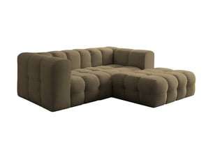 Canapé d'angle droit fixe LOUNGITUDE MILOE 3 places Tissu Vert kaki