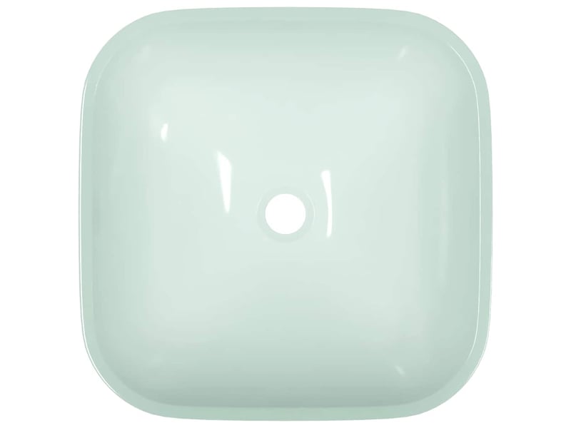  Lavabo de salle de bain, vasque à poser verre 42x42x14 cm blanc cf65686  - Conforama D