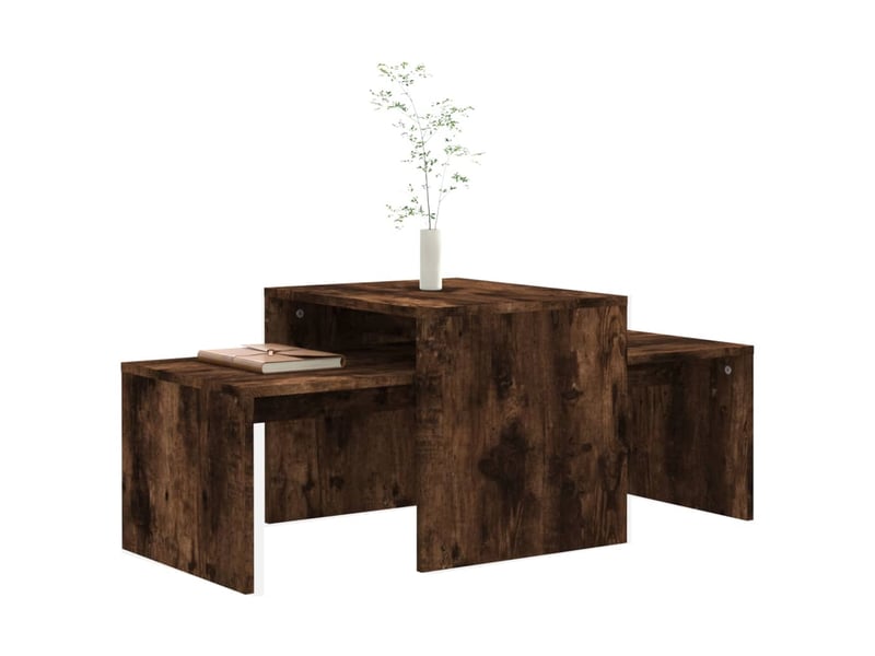  Ensemble table basse gigogne 2 pcs chêne fumé 100x48x40 cm bois d'ingénierie  - Conforama C