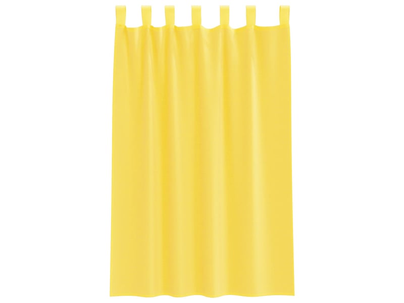 Lot de 2 rideaux en voile, voilages avec boucles jaune 140x175 cm cf44304  - Conforama D