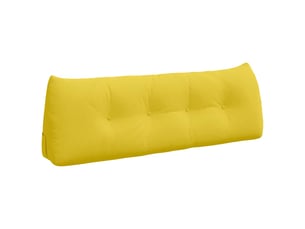 Coussin de dos, coussin de dossier jaune clair 140 x 24 x 50 cm tissu cf54773