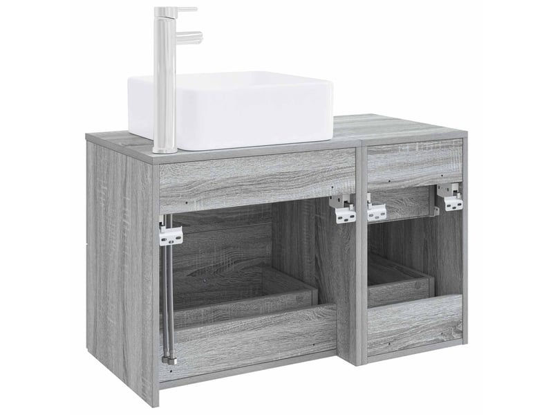  Ensemble de mobilier de salle de bain 2 pcs sonoma gris shl3433  - Conforama E