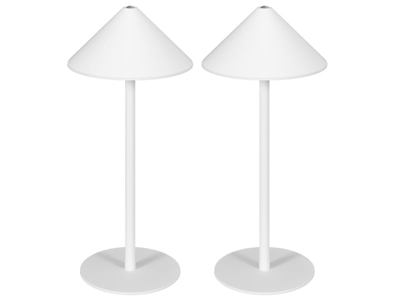  Lot de 2 lampes de table 15x15x31,5 cm 3 températures de couleur, recharge usb a+c, commande tactile métal blanc  - Conforama A