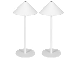 Lampe de table lot de 2 15x15x31,5 cm led amovible métal blanc