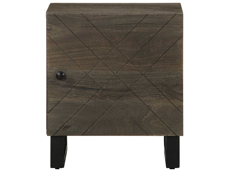  Table de chevet - cabinet de chevet - table de nuit noir 40x33x46 cm bois de manguier solide  - Conforama B