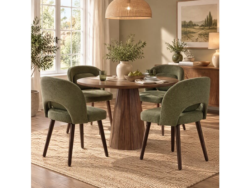  Lot de 2 chaises de salle à manger ergonomiques 50.5x47x77.5 cm vert foncé  - Conforama E
