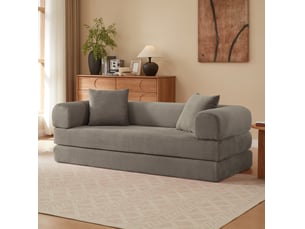 Canapé modulable tcqpz convertible en lit 3 places taupe 195 x 89 x 59 cm mousse