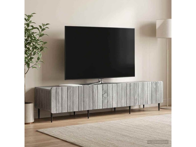  Meuble tv - banc tv - meuble de rangement sonoma gris 147 x 34,5 x 32 cm bois d'ingénierie  - Conforama D