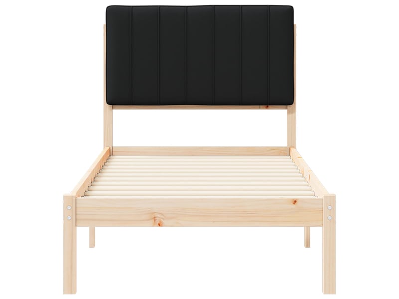  Lit simple- lit adulte -  cadre de lit avec tête de lit rembourrée noir 80 x 200 cm  - Conforama D
