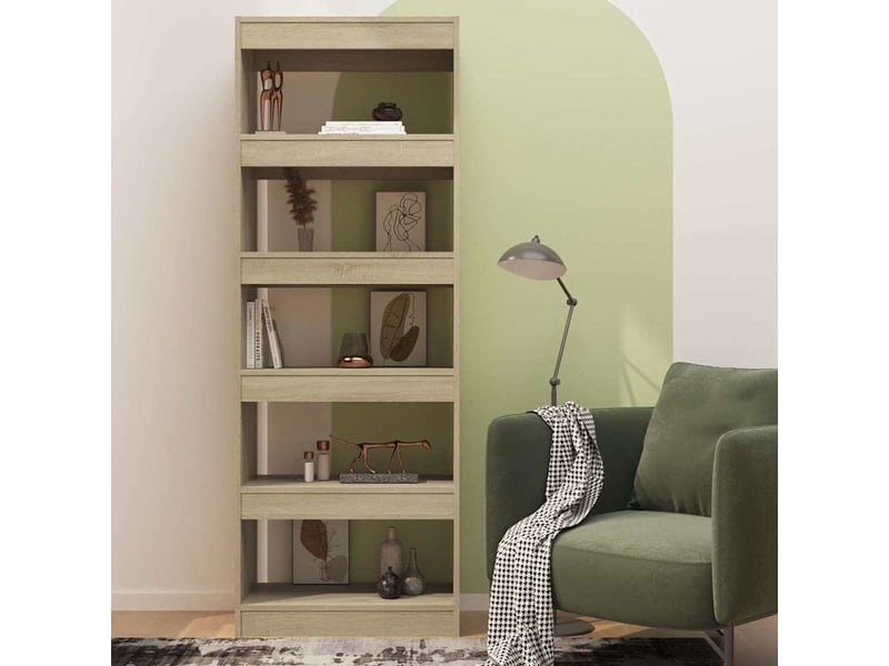  Bibliothèque, étagère de rangement chêne sonoma bois d'ingénierie  - Conforama E