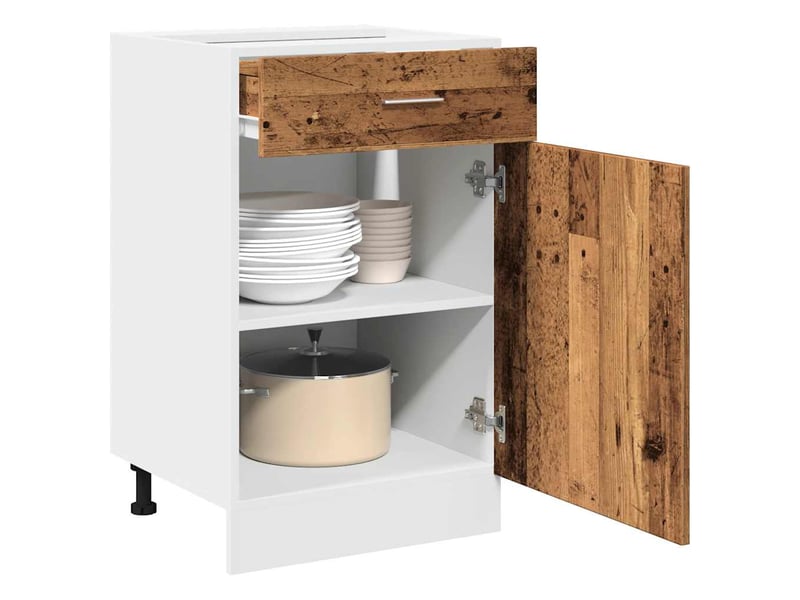 Armoire de cuisine, armoire à tiroirs lyon bois ancien 50x46x81,5cm bois d'ingénierie  - Conforama B