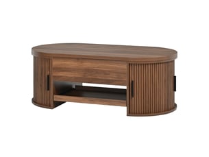 Table basse arrondi(e) coloris bois foncé PANGIVO N621P508014N - 55 cmx110 cm