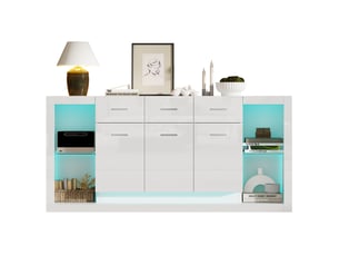 Buffet 3 porte(s)  3 tiroir(s) OKWISH  - 160 cm coloris blanc 