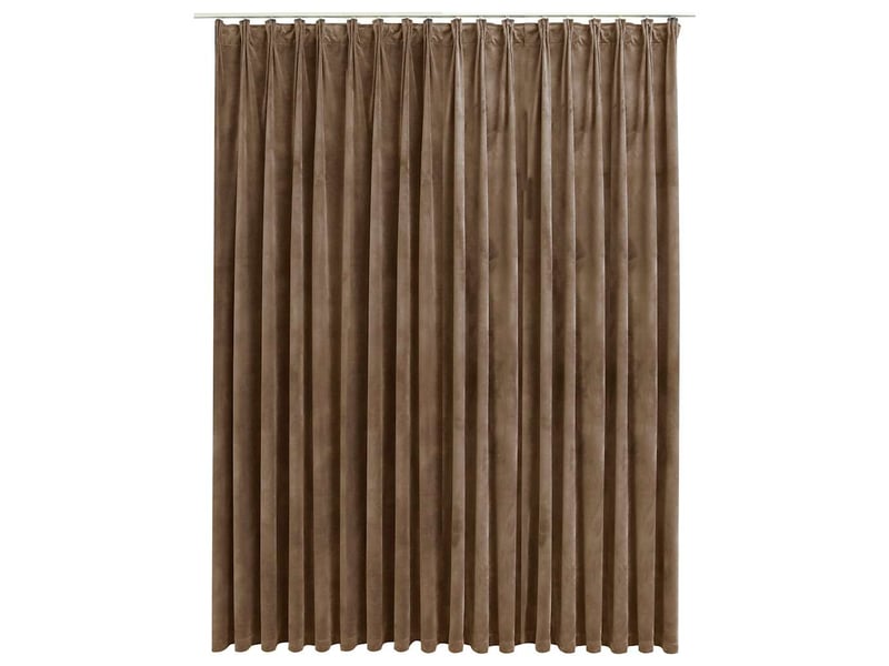  Rideau occultant, rideau black-out avec crochets velours beige 290x245 cm cf43962  - Conforama A